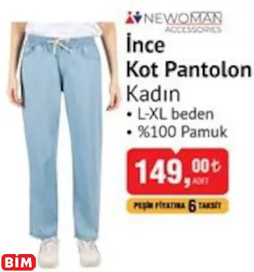 NEWOMAN ACCESSORİSE İNCE KOT PANTOLON KADIN NEWOMAN ACCESSORİSE İNCE KOT PANTOLON KADIN